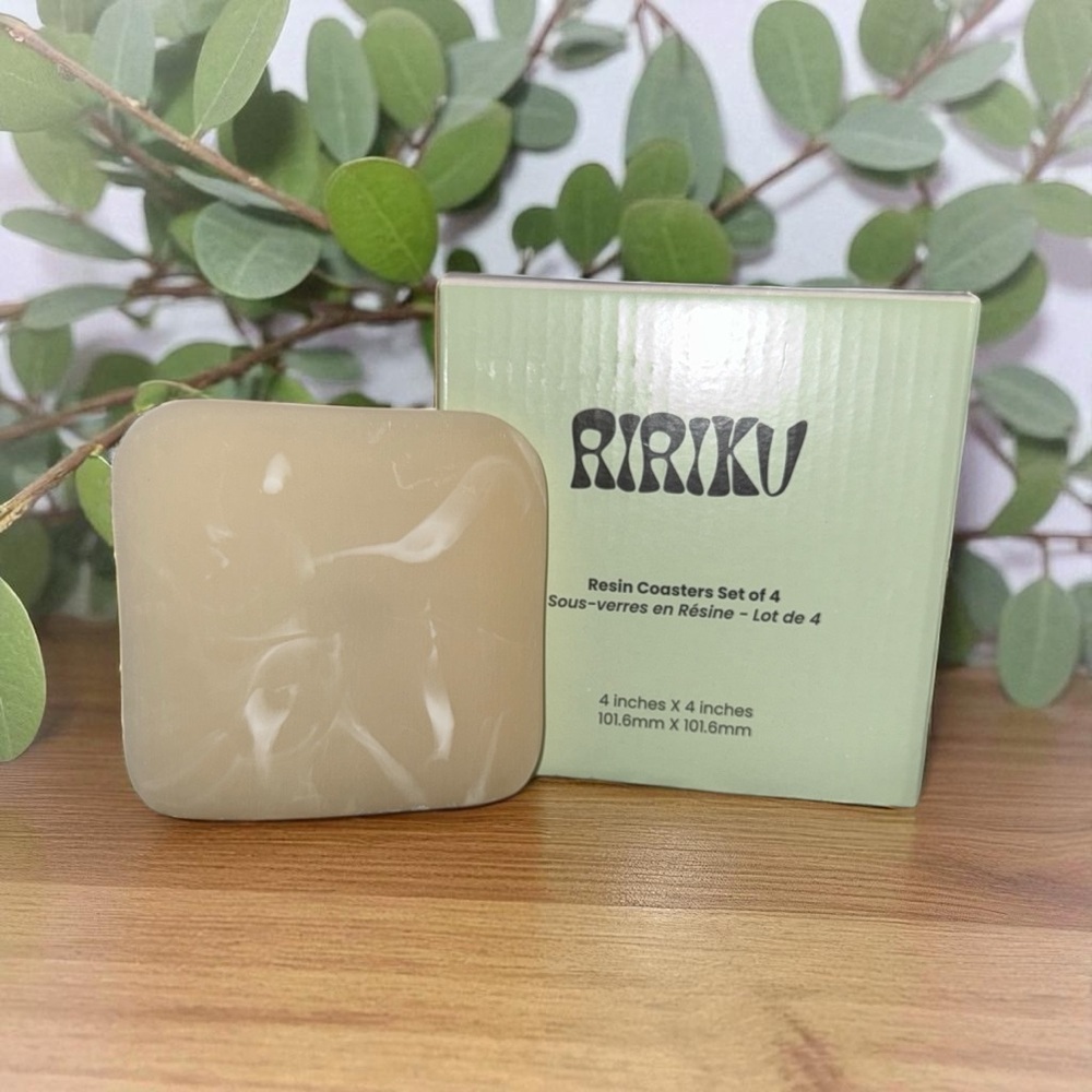 ARIKU Tan Resin Coasters Set of 4